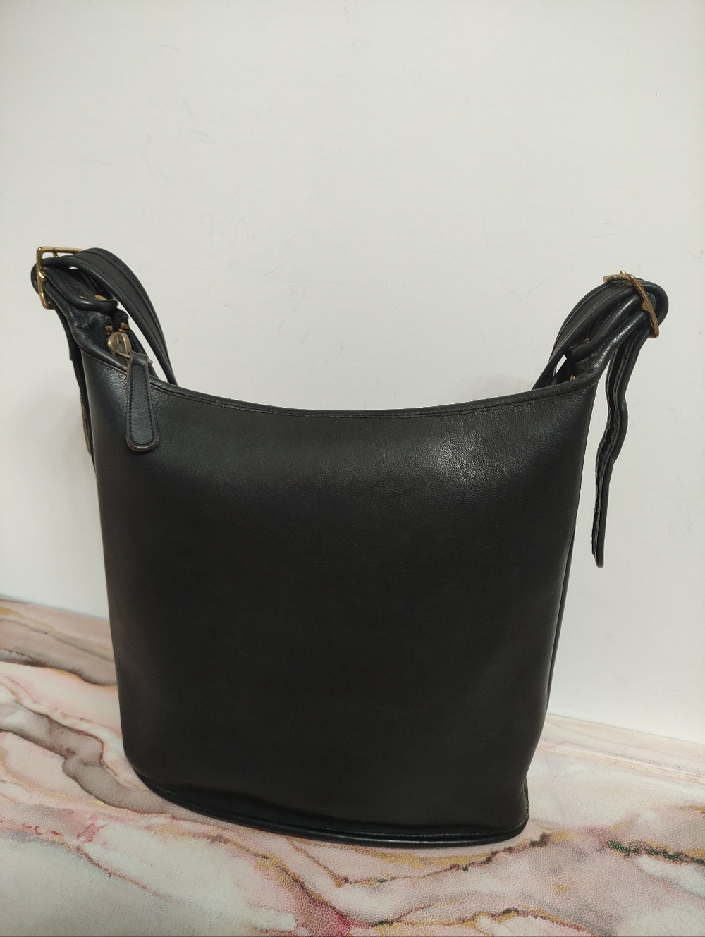 Vintage Coach 9730 Shoulder Sac Black Made in USA - Picture 6 of 13